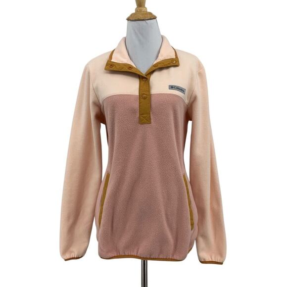 Columbia Sweatshirt Womens S Small Multi Fleece Benton Springs Half Snap Buttons - Picture 1 of 13